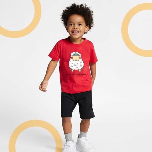 Eid al-Adha Casual Childrens clothing set 2020 fashion new summer printing boy T-shirt shorts suit casual baby Short-sleeved
