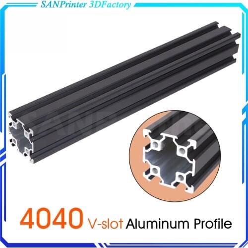 1PC BLACK 4040 European Standard Anodized Aluminum Profile Extrusion 100-800mm Length Linear Rail for CNC 3D Printer