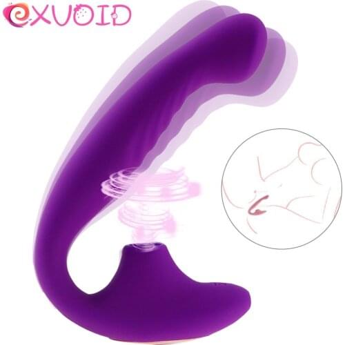 EXVOID Sucking Wearable Dildo Vibrators for Woman Sucker Vibrator G-spot Massager Sex Toys for Women Clitoris Stimulate Silicone