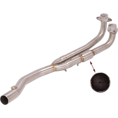 38mm Slip-on Stock Muffler for KYMCO AK550 Exhaust System Motorcycle Header Link Pipe Stainless Steel Tube with Catalyst