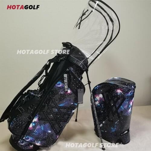 Blue Star Sky Golf Standard Ball Golf Bag Caddy Golf Cart Stuff Stand Tripod Golf Bag Two Caps Transparent Cap