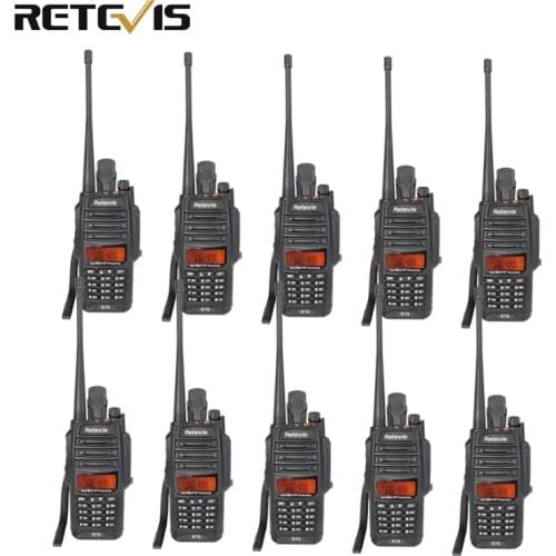 IP67 Waterproof Walkie Talkie Retevis RT6 VHF UHF Dual Band Walkie-talkies Professional Two Way Radio Stations Ham Radio 10PCS