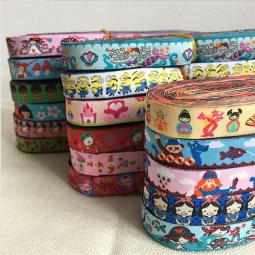 New 100% Polyester Cartoon Woven Jacquard Ribbon 5/8 '(16 mmx10yards) For DIY Dog Collar And Hats Home Textile Accessories