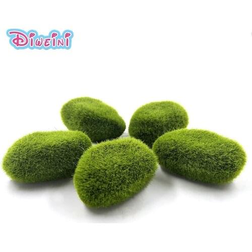 5 pcs/bag Mini Simulation Green Grass Play house toy Miniature Figures mini DIY fairy garden statue Art Craft kids toy