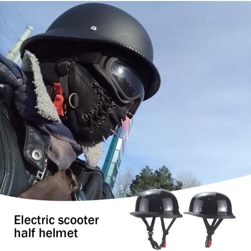 Unisex Retro Half Motorcycle Helmets Matte Black Half Face Helmet Chopper Cruiser Bikercasque Moto Equipments Headwear New 2021