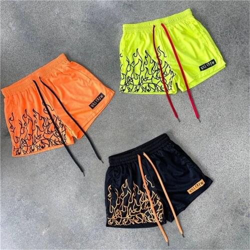 2021 New Summer Men beach shorts mesh Breathable Quick Dry GYM Sport Fitness Jogging Workout Jogger Sportswear Male Short Pants