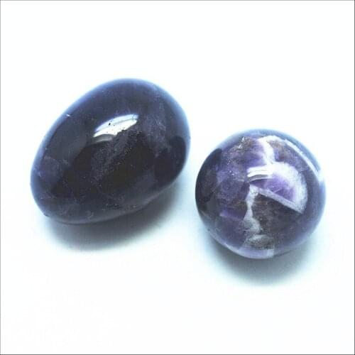 Natural Amethystt Stone White Crystal Semi precious stone souvenir decorative accessories ball and egg shapes for display items