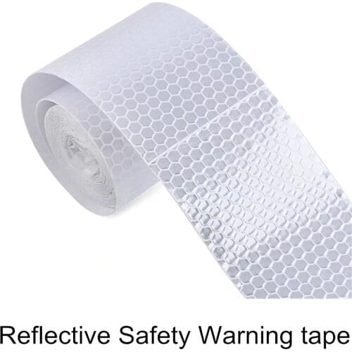 New 1 pcs 3M Silver White Smooth Surface Water Resistance Reflective Material Safety Warning Tape Film Sticker Security