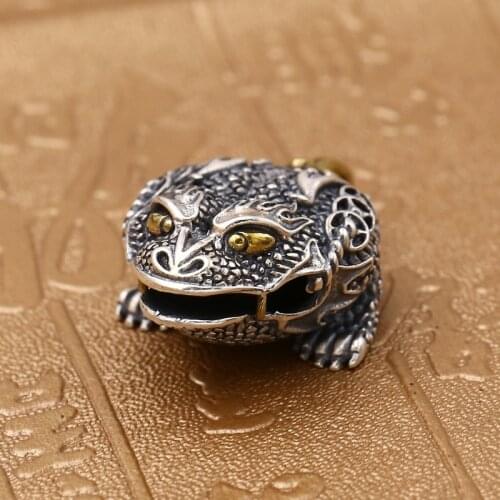 The New Vintage Bells Necklace Pendant Real 925 Sterling Silver Jewelry Men Women Lucky Creativity Toad Bell Pendant