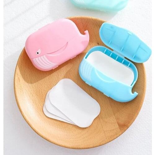 50pcs/Box Disposable Paper Soap Travel Outdoor Portable Hand Washing Box Scented Slice Sheets Mini Soap Paper Foaming Box