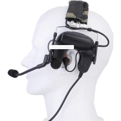 Z038 Half Ear Tactical Microphone Headset With Ear Plugs For Comtac Sordin Noise Reduction Headset Outdoor Sport Military