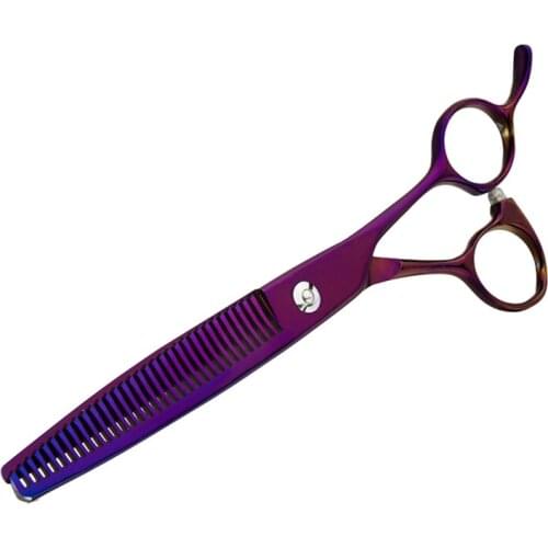 8 Inch Purple Japanese Stainless Steel 440C Professional Pet Dog Hair Grooming Thinning Scissors