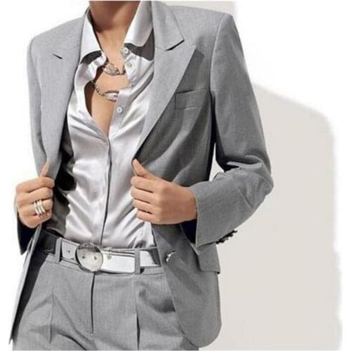 Grey Women Pantsuits With Jackets And Pants Office Uniform Ladies Business Women Pant Suits Female Trousers Custom Made