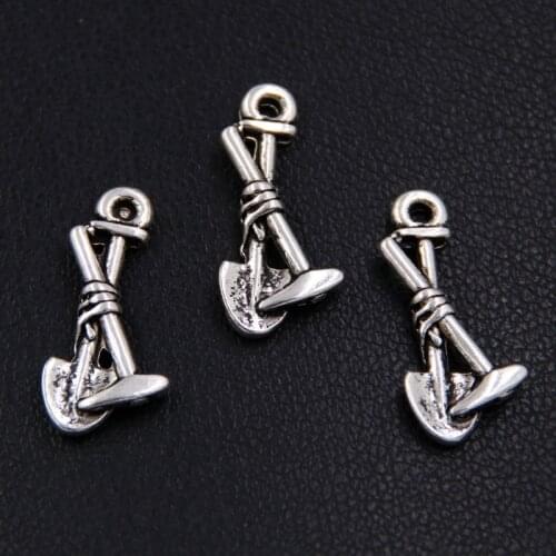 20PCS 3D d Silver Color Trowel Shovel Charms Gardening Tools Pendants Jewelry Making A2389