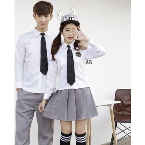 Students College Uniform Junior High School Undergraduate Sailor Suit Long-sleeved Couple Costume Uniform Pleated Skirt D-0225