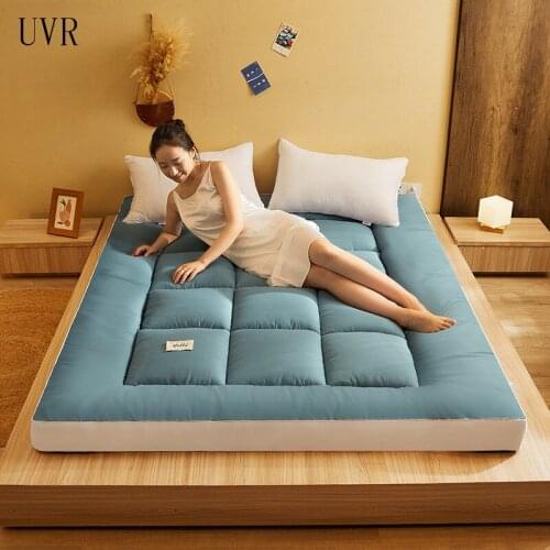 UVR Three-dimensional Thick Feather Velvet Mattress Hotel Single Double Bed Mat Dormitory Folding Tatami Mattress Full Size