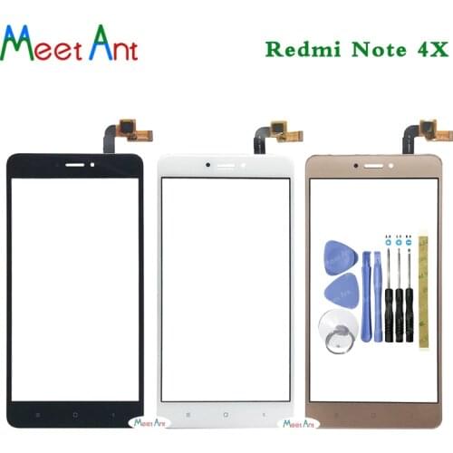 High Quality 5.5'' For Xiaomi Redmi Note 4 / Note 4X Touch Screen Digitizer Sensor Outer Glass Lens Panel Black White Gold