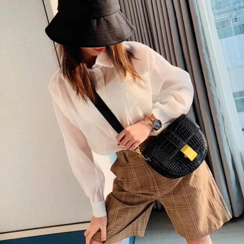 WOONAM Women Fashion Top Hide Genuine Calf Leather in Alligator Pattern Satchel Cross Body Shoulder Bag WB1150