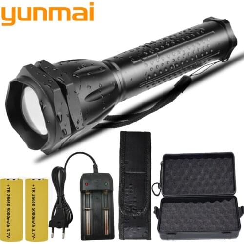 XHP160 Powerful Tactical Bright Zoom LED Flashlight Waterproof 18650 26650 Battery Flashlight 3200LM 3modes Lantern Light Riding