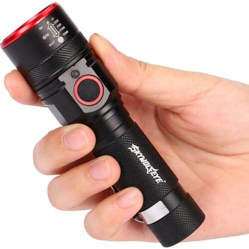 Bright 3 Modes Rechargeable LED Flashlight Waterproof Torch USB Portable Zoomable Camping Light With T6 COB For Camping Bike