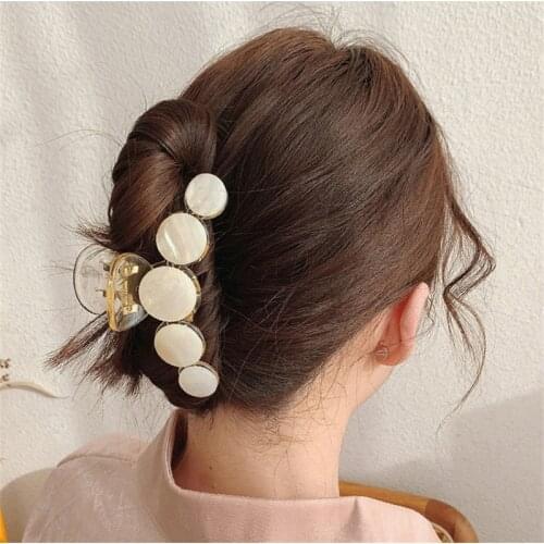 2021 New Korean Simple Cute Women Hair Claws Mermaid Color Acrylic Cherry hair Clips for Girl Fashion Hair Accessories