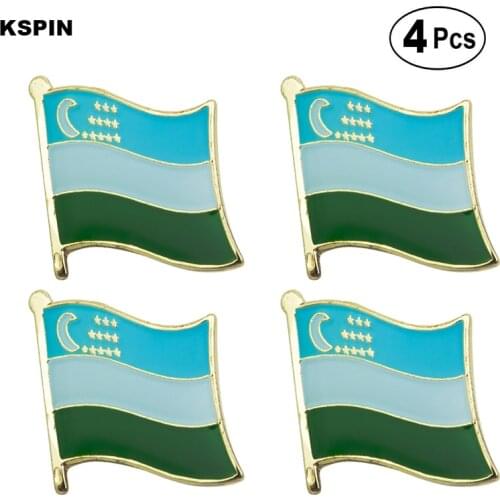 Uzbekistan Flag Pin Lapel Pin Badge Brooch Icons 4pcs