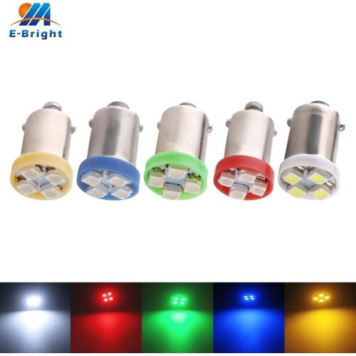 10pcs DC 12V 24V BA9S 1210 4 SMD Led Bulbs Lights Car Door Dome Lights Reading Signal Lights Auto Red Green Amber Blue White