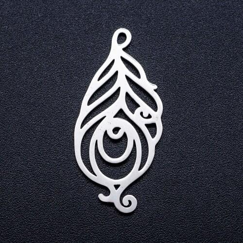 10pcs/lot Peacock Feather DIY Jewelry Charms Wholesale 100% Stainless Steel Factory Direct AAAAA Quality Pendant