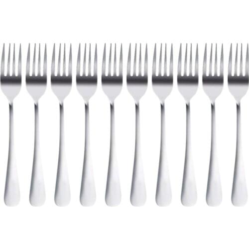 10 PCS Fork Table Stainless Steel Steak Fork Forks Cutlery Dinner Table, Fruit Salad, Steak-18.5cm Total Length