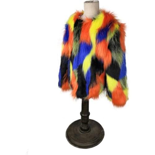 2020 matching family outfits / Faux fur coat / Halloween orange jacket