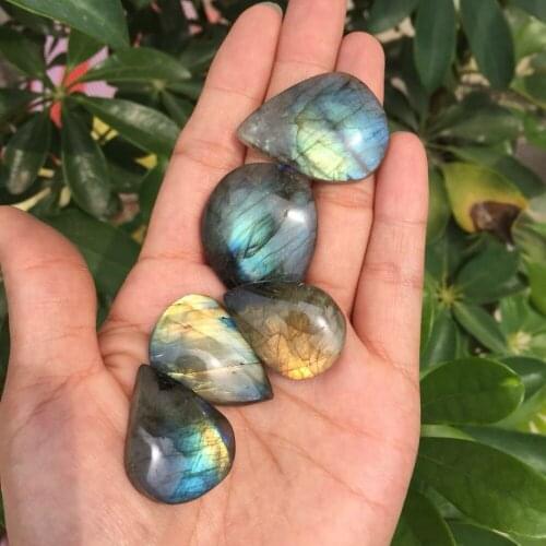 5pcs drop shipping Natural heavy flash labradorite Crystal gemstone meditation healing tear drop labradorite crystal pendant