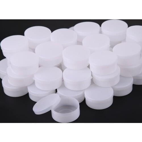 50pcs 10g Empty Cosmetic Jar Pot Eyeshadow Face Cream Container Box (White)