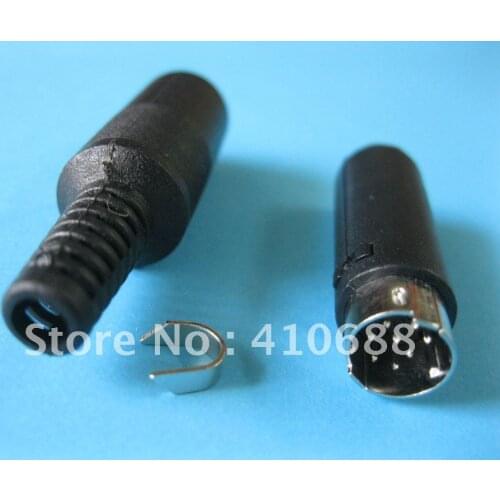 500 Pcs Per Lot Mini DIN Plug Connector 8 Pin with Plastic Handle Male Hot Sale High Quality