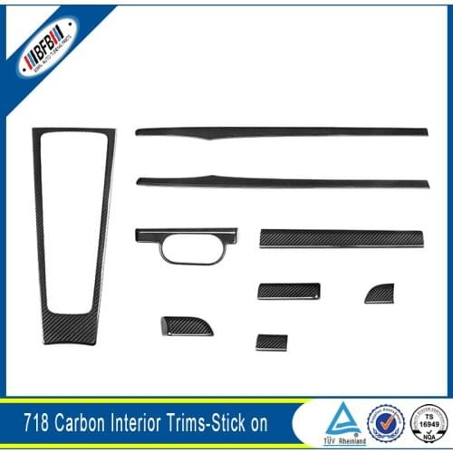 Car Accessories Carbon Fiber Interior Trims 9 pcs For 718