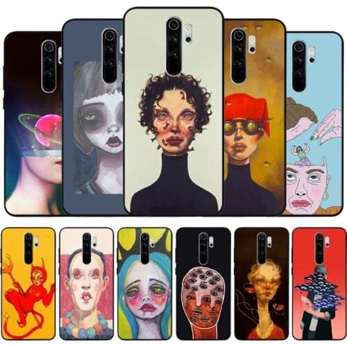 Weird aesthetic art black Silicone Phone Case For Redmi note 9 8 7 Pro S 8T 7A Cover