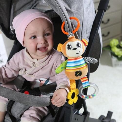 Newborn Baby Stroller Hanging Toy Cute Animal Doll Bed Hanging Fabric Material Toy Rattle Bed Bell Activity Toy Sleep Good Tool