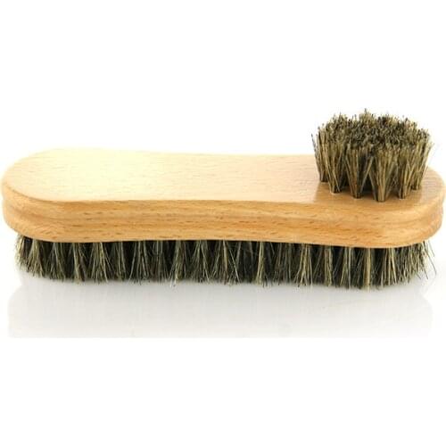Hemu Handle Double-sided Brush Polishing Shoes Oiling Brush Frosted Upturned Leather Care Soft Brush Leather Cleaner