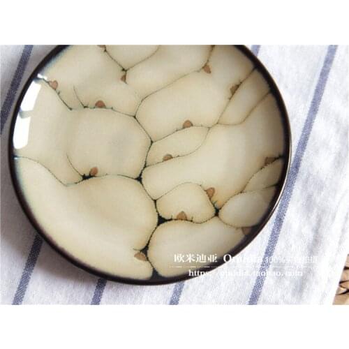 EECAMAIL Export American Ceramic Tableware Hand-painted Kiln Underglaze Color Flower Snack Plate Cake Plate Dessert Plate Wester