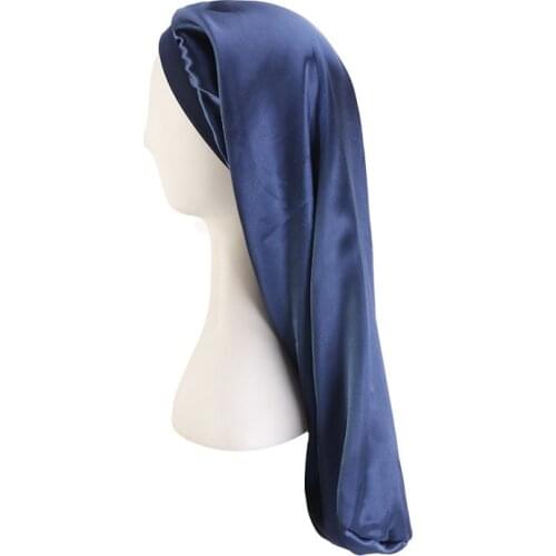 Elastic Wide Edge Satin Bonnet Long Hair Hat Sleeping Hats Wrap Night Cap Hair Care Bonnet for Women Men Unisex Cap Bonnet