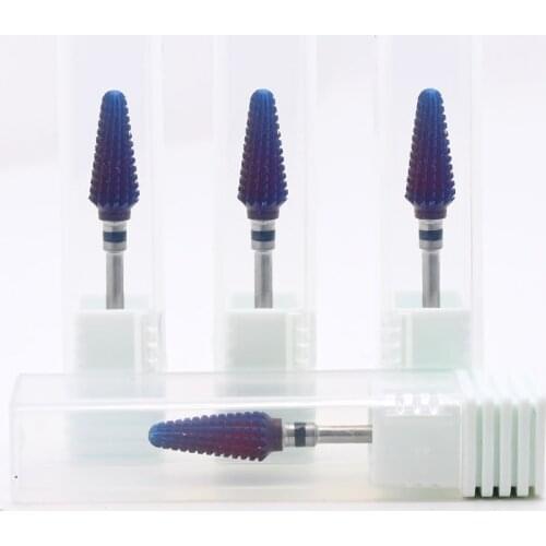 Purple Tornado Nail Carbide Bit Two Way Rotate Use 3/32” Shank Fast Remove Acrylic/Hard Gels Por