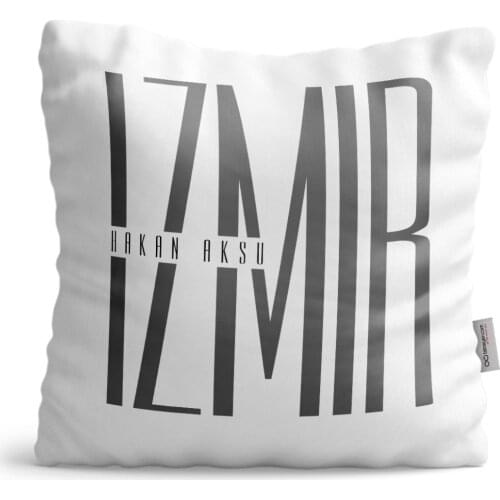 Personalized Izmir Design White Satin Pillow-1