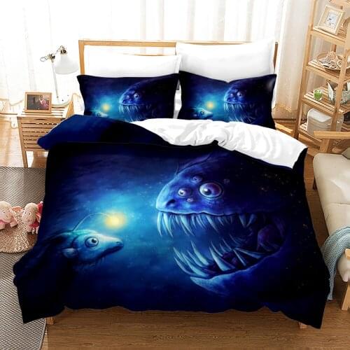 Monster Bedding Set Single Twin Full Queen King Size Animal Tag Lion Wolf Bed Set Childrens Kid Bedroom Duvetcover Sets 038