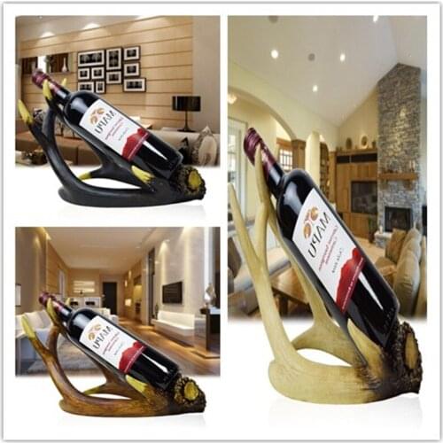 Creative antler red wine frame resin home furnishing American wine cabinet decoration handicraft wine shelving luxury wine rack
