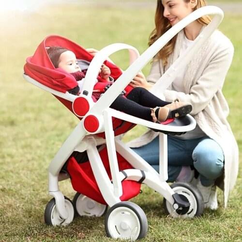 Fashion Baby Stroller High Landscape Can Sit and Lie Folding Two-way Portable Pushchair Baby Stroller