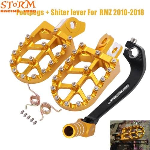 Motorcycle Footpeg Foot Pegs Rests Pedal Shifter lever Shifting For Suzuki RMZ250 RM250Z 2010-2018 Motorbike Footrest