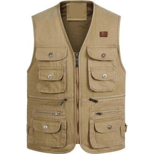 Mens Gilet Waistcoat Safari Multi Pocket Fishing Hunting Hiking Vest Waistcoat Jacket Breathable Photography Top