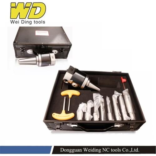 1 Set of Boring Tools Precision 0.01mm BT40-NBH2084 8-280mm Boring Head with NBH2084 Tool Holder 8pcs 20mm Boring Bars 8-280mm