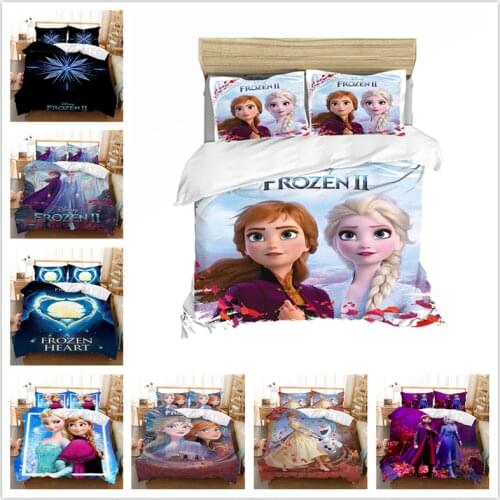 3D print disney Princess Anna Elsa Bedding Set Queen King Size Frozen Bed Set Duvet Cover Pillow Cases Comforter Bedding Sets