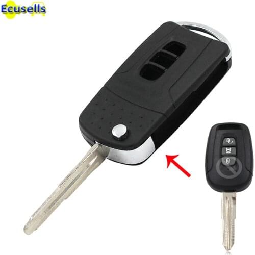 Flip Folding Remote Key Shell Case For Chevrolet Captiva 3 Buttons + Uncut blade