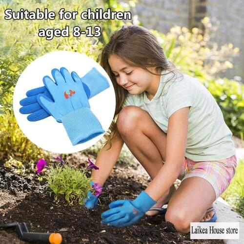 Childrens Gloves Garden Rubber Gloves Gardening Digging Planting Durable Waterproof Work Glove 1 Pairs Outdoor Gadgets Tools